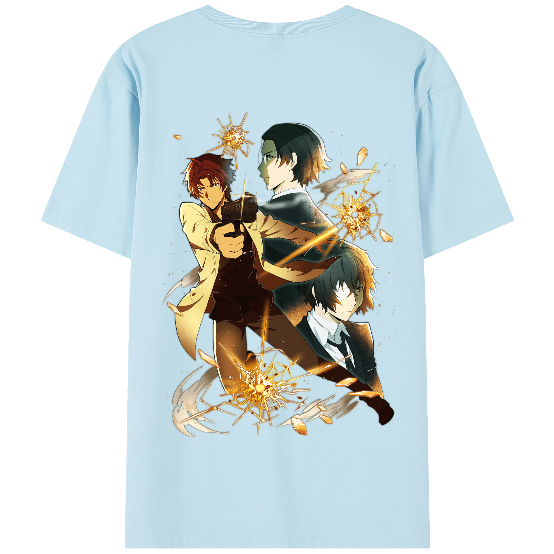 （画像用） 文豪ストレイドッグス Bungo Stray Dogs 綿100％半袖Tシャツ（背面プリント）